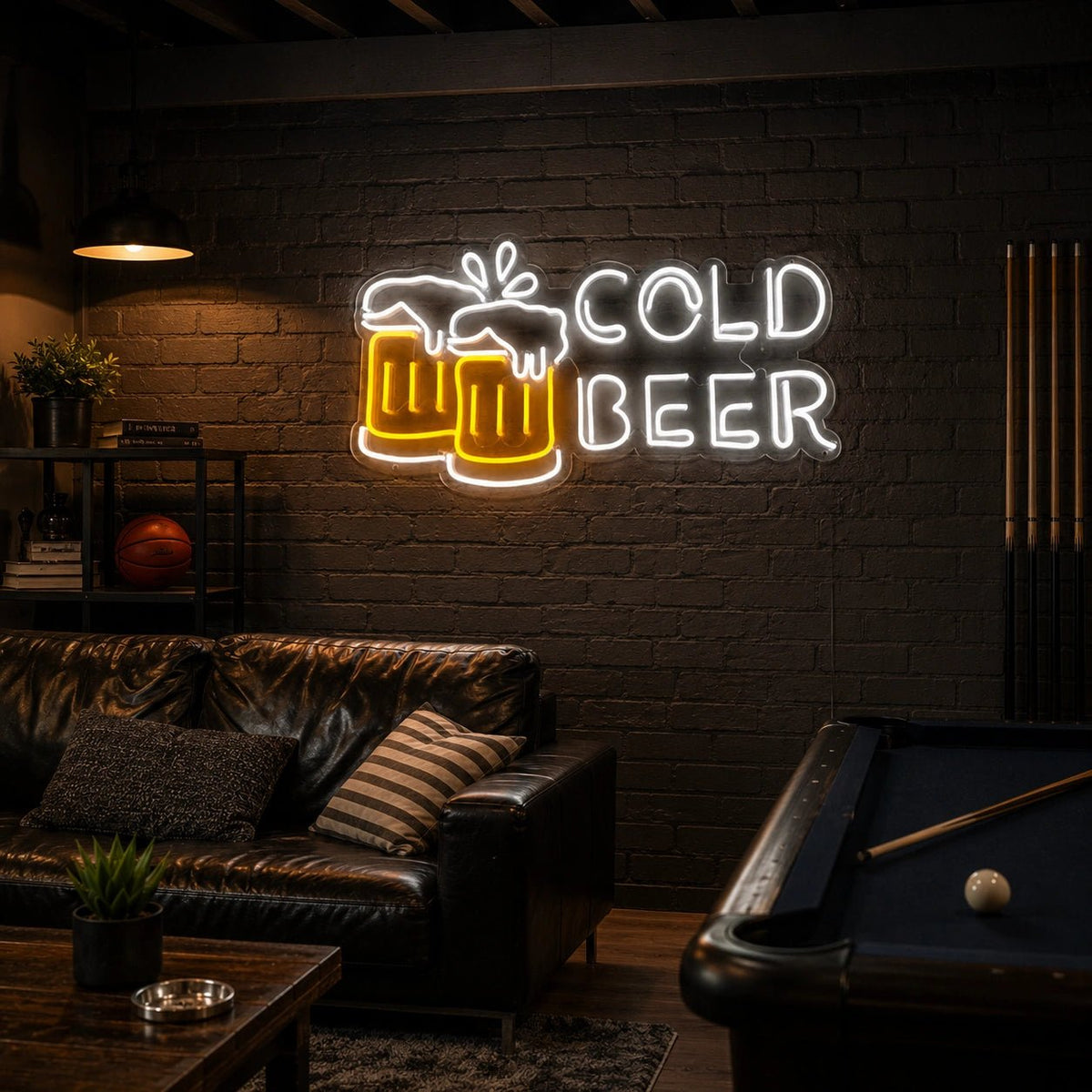 Cold Beer Clinking Mugs LED Neon Sign Man Cave Neon Sign - Shineneon