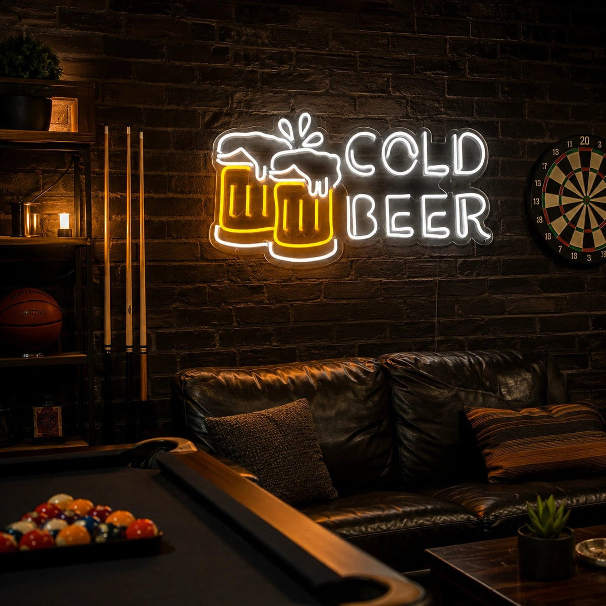 Cold Beer Clinking Mugs LED Neon Sign Man Cave Neon Sign - Shineneon