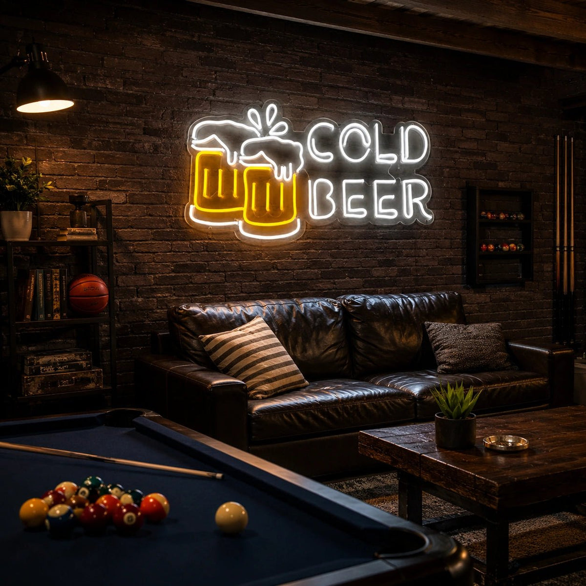 Cold Beer Clinking Mugs LED Neon Sign Man Cave Neon Sign - Shineneon