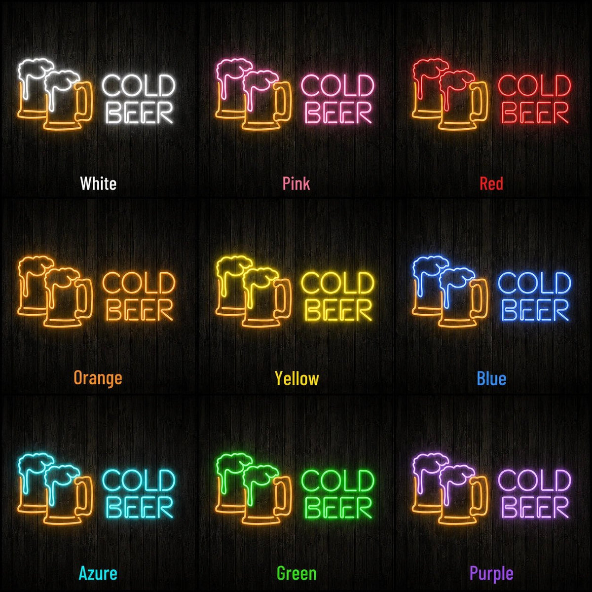 Cold Beer LED Neon Sign Man Cave Neon Sign - Shineneon
