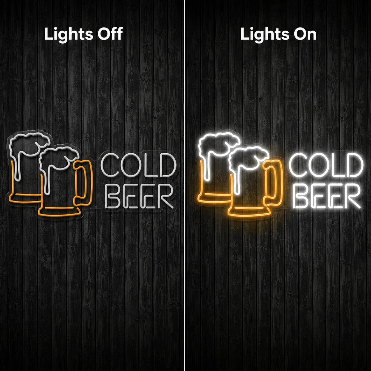 Cold Beer LED Neon Sign Man Cave Neon Sign - Shineneon