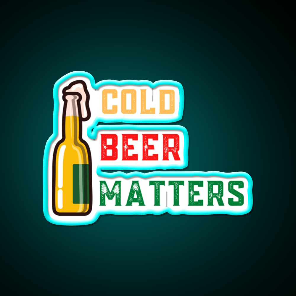 Cold Beer Matters Design Beer Bar Decor Led Neon Sign Rgb Color - Size and dimension reference