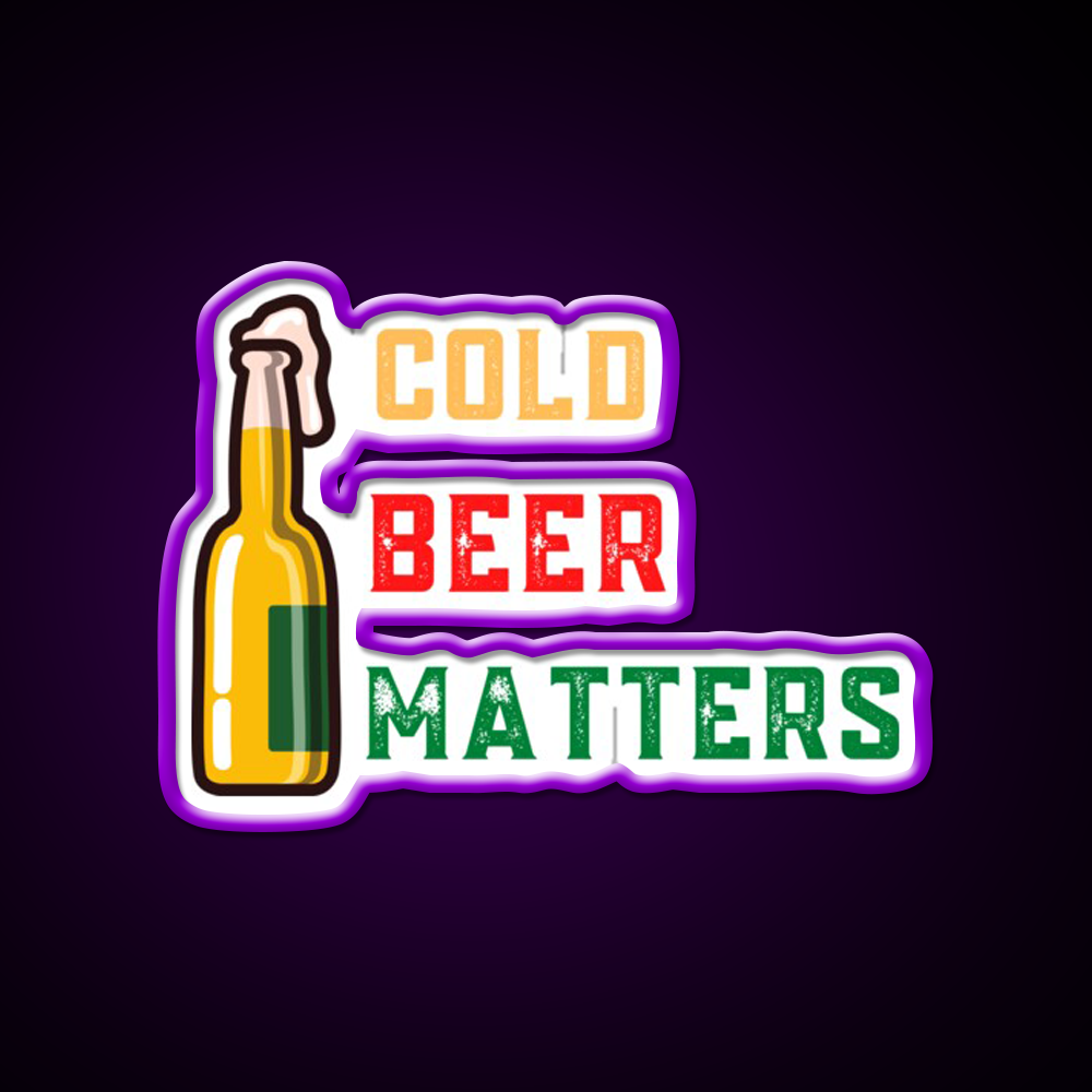 Cold Beer Matters Design Beer Bar Decor Led Neon Sign Rgb Color