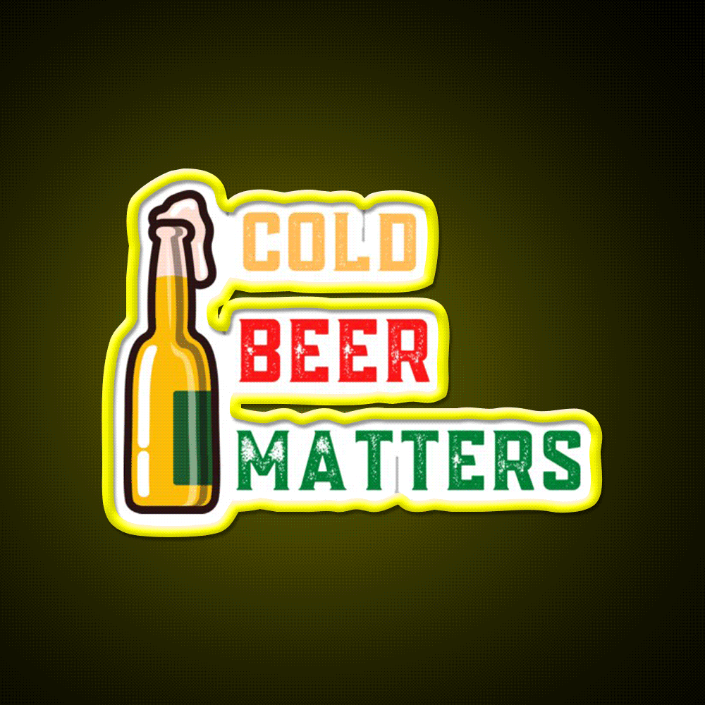Cold Beer Matters Design Beer Bar Decor Led Neon Sign Rgb Color - Custom LED neon sign front view