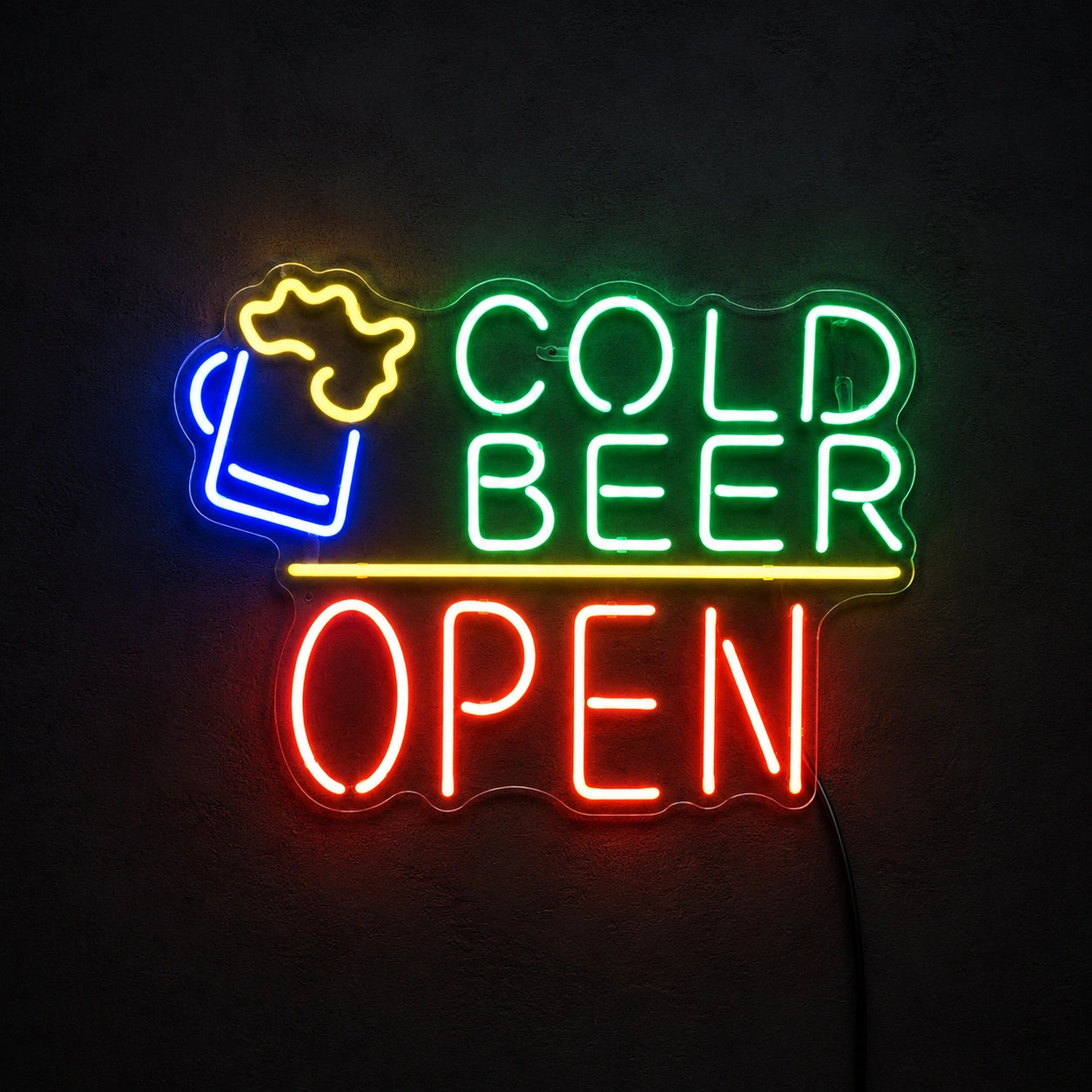 Cold Beer Open Neon Sign LED Neon Sign high-converting product image