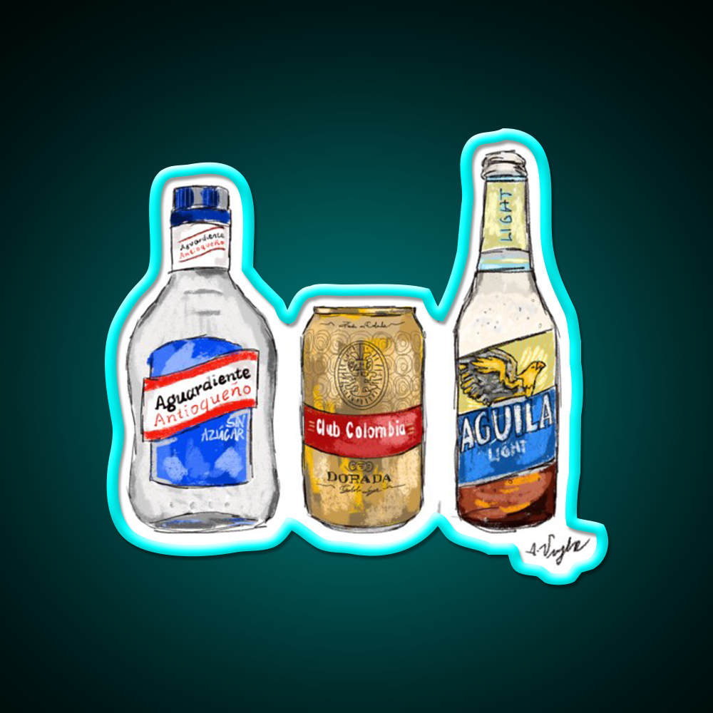 Colombia Beer Dorada Aguardiente Aguila Beer Bar Decor Led Neon Sign Rgb Color