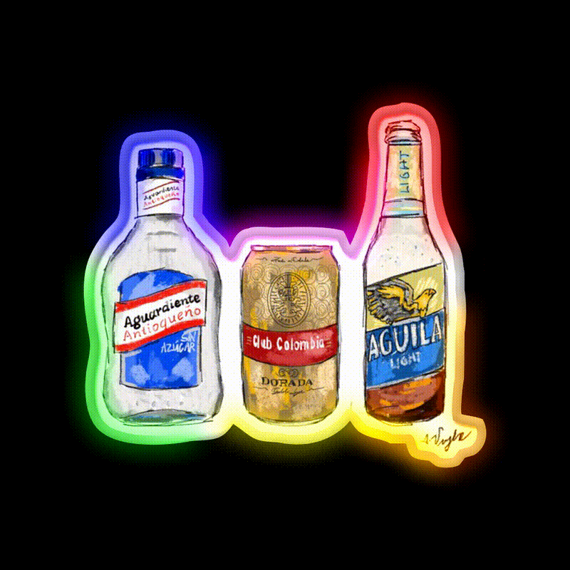 Colombia Beer Dorada Aguardiente Aguila Beer Bar Decor Led Neon Sign Rgb Color