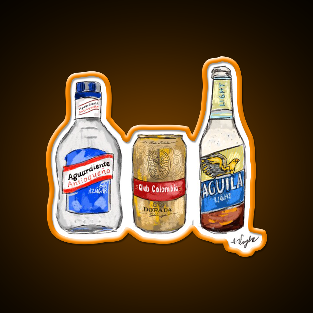 Colombia Beer Dorada Aguardiente Aguila Beer Bar Decor Led Neon Sign Rgb Color