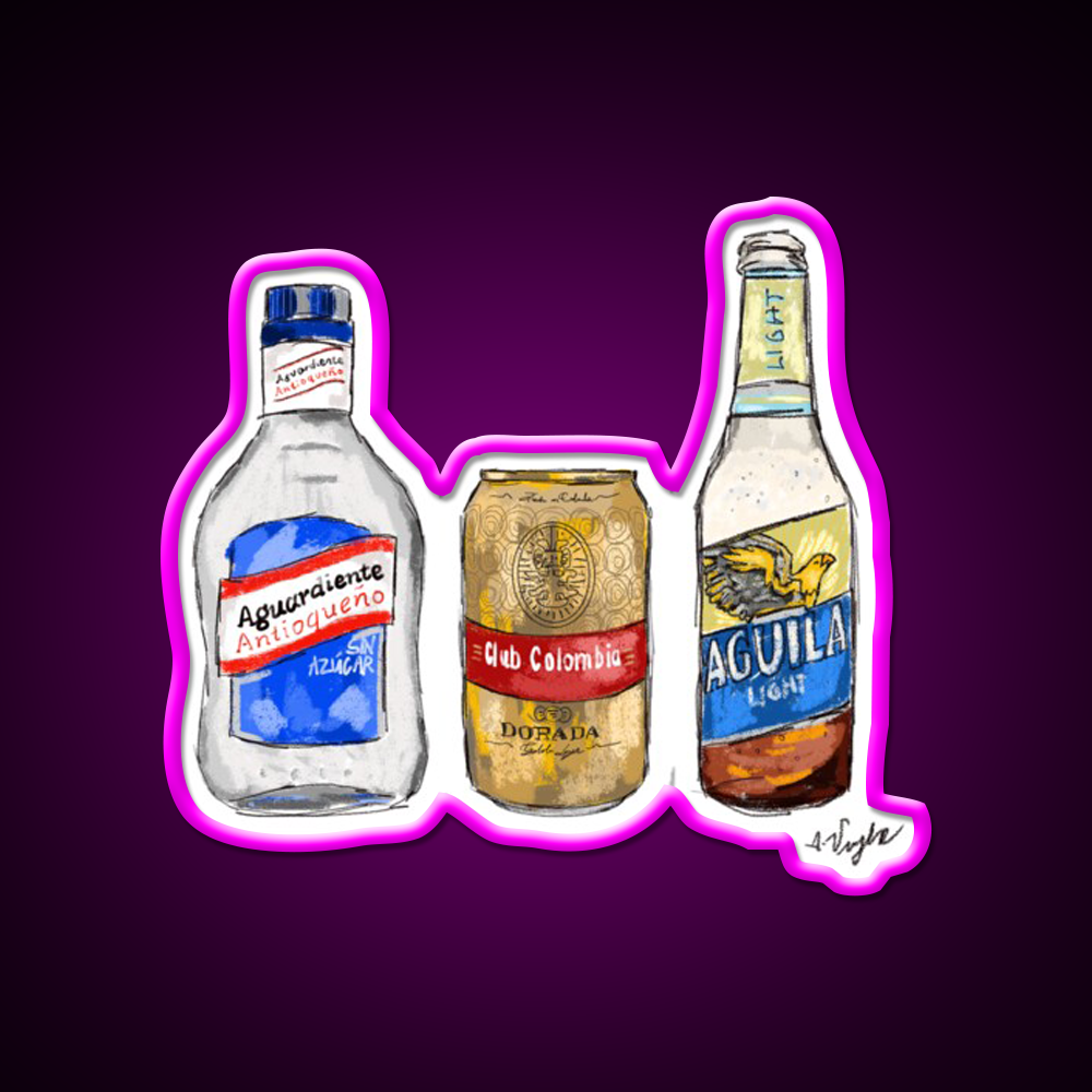 Colombia Beer Dorada Aguardiente Aguila Beer Bar Decor Led Neon Sign Rgb Color