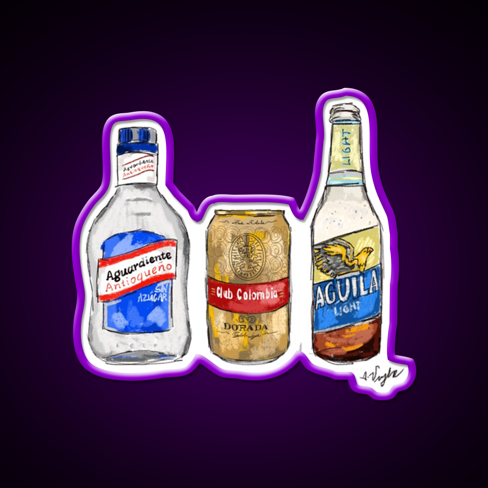 Colombia Beer Dorada Aguardiente Aguila Beer Bar Decor Led Neon Sign Rgb Color
