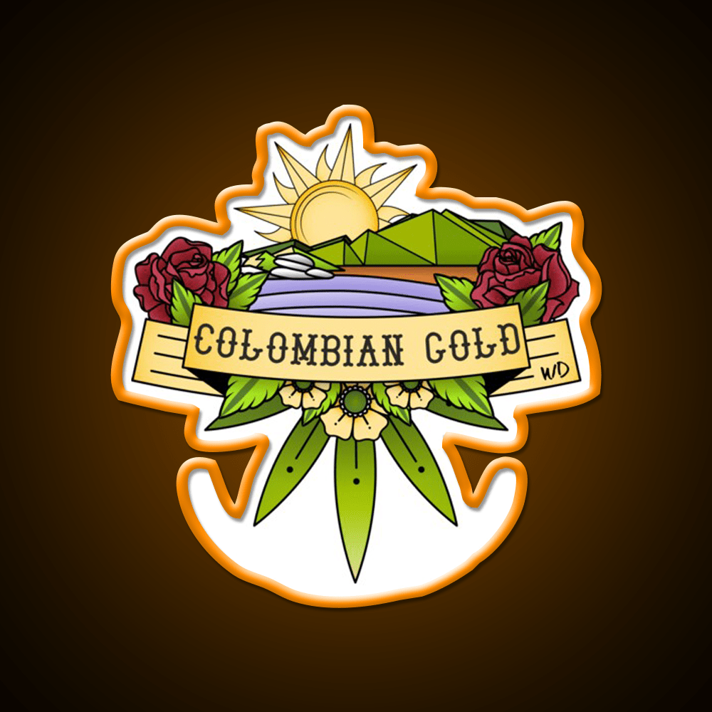 Colombian Gold Hemp Inspired Green Leaf Led Neon Sign Rgb Color - Shineneon