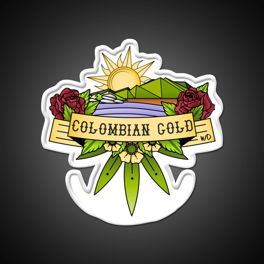 Colombian Gold Hemp Inspired Green Leaf Led Neon Sign Rgb Color - Shineneon