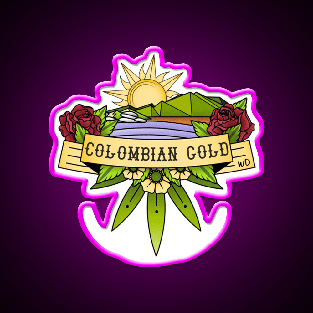 Colombian Gold Hemp Inspired Green Leaf Led Neon Sign Rgb Color - Shineneon
