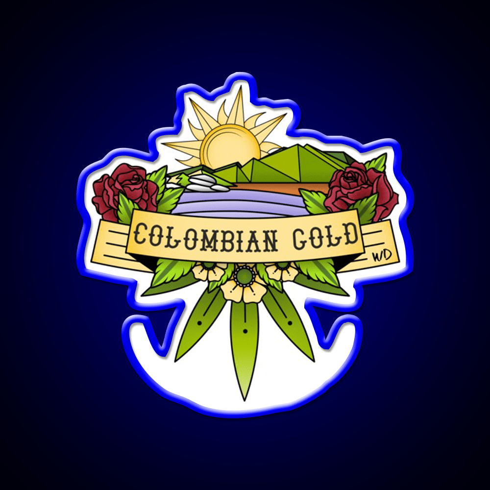 Colombian Gold Hemp Inspired Green Leaf Led Neon Sign Rgb Color - Shineneon