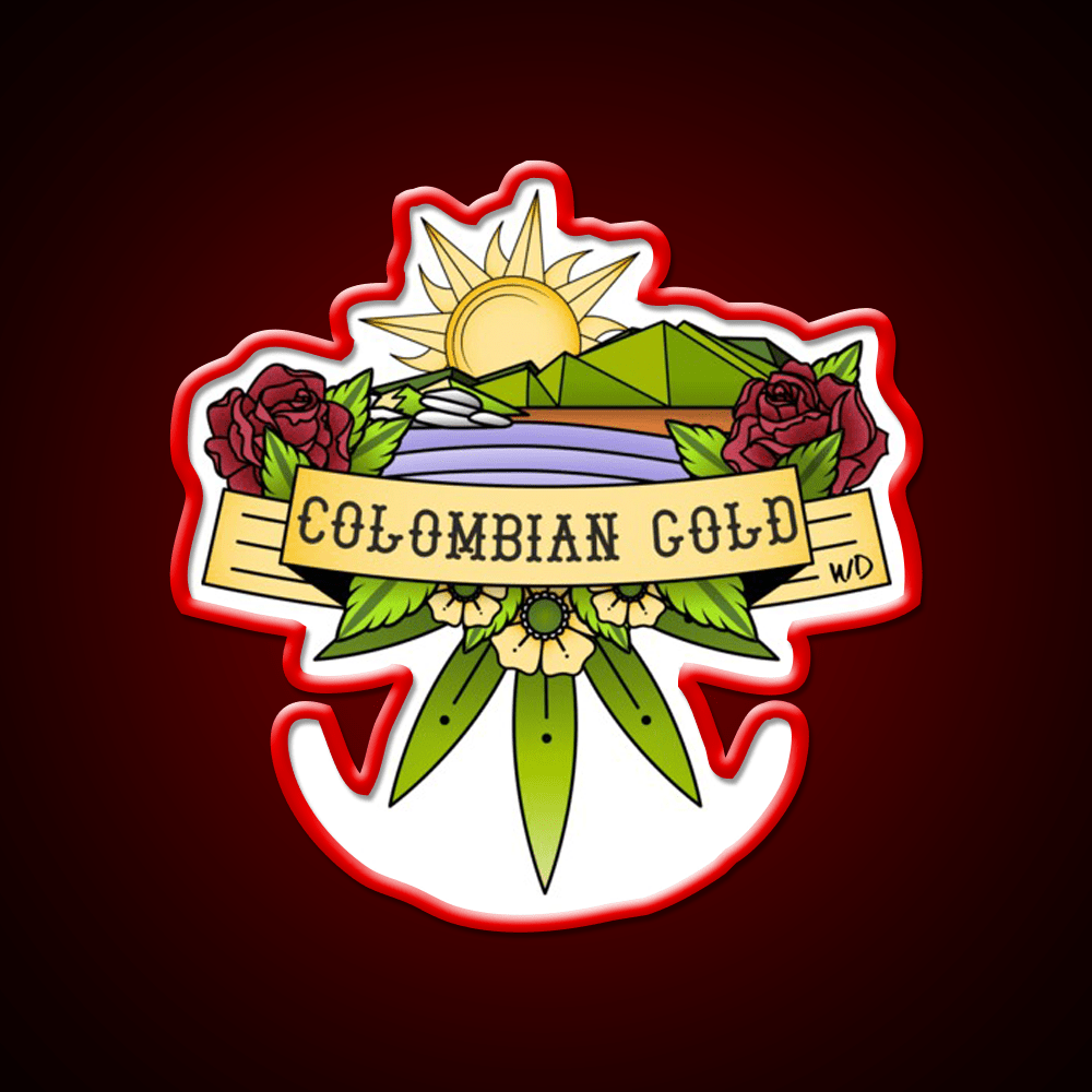 Colombian Gold Hemp Inspired Green Leaf Led Neon Sign Rgb Color - Shineneon