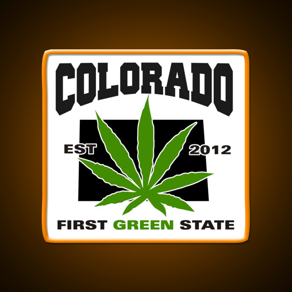 Colorado First Green State Hemp Inspired Green Leaf Led Neon Sign Rgb Color - LED neon sign view 6