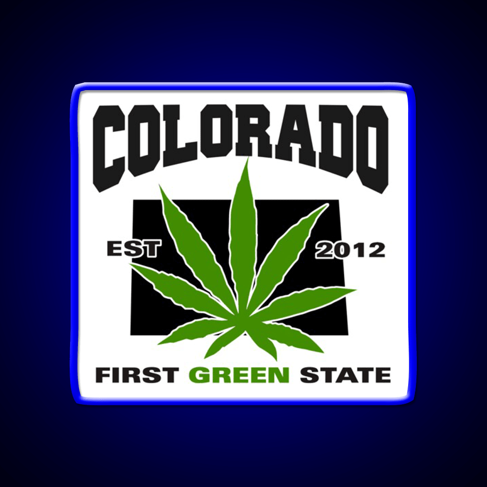 Colorado First Green State Hemp Inspired Green Leaf Led Neon Sign Rgb Color - Shineneon