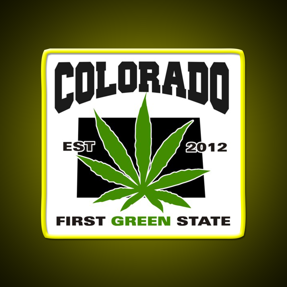 Colorado First Green State Hemp Inspired Green Leaf Led Neon Sign Rgb Color - LED neon sign view 7