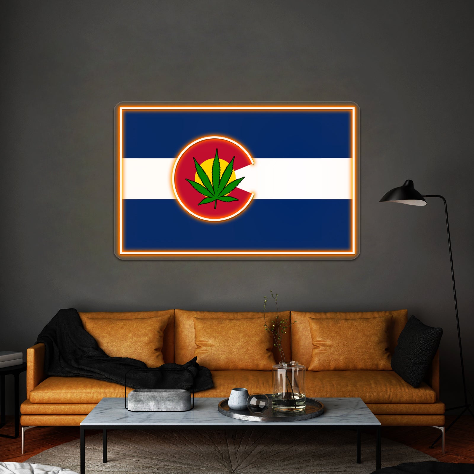 Colorado State Flag Cannabis Leaf Products Wall Artwork Neon Signs | Shineneon