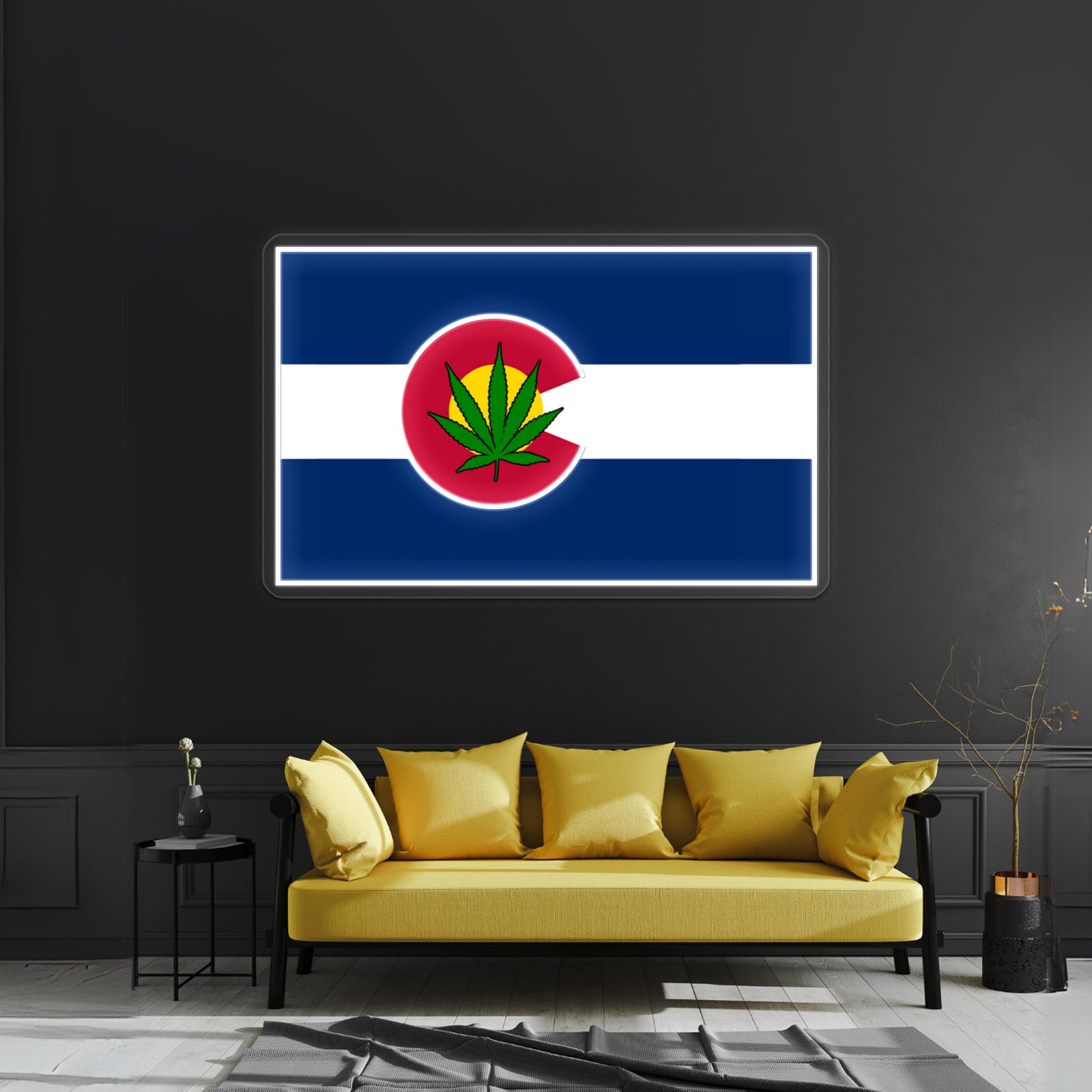 Colorado State Flag Cannabis Leaf Products Wall Artwork Neon Signs | Shineneon
