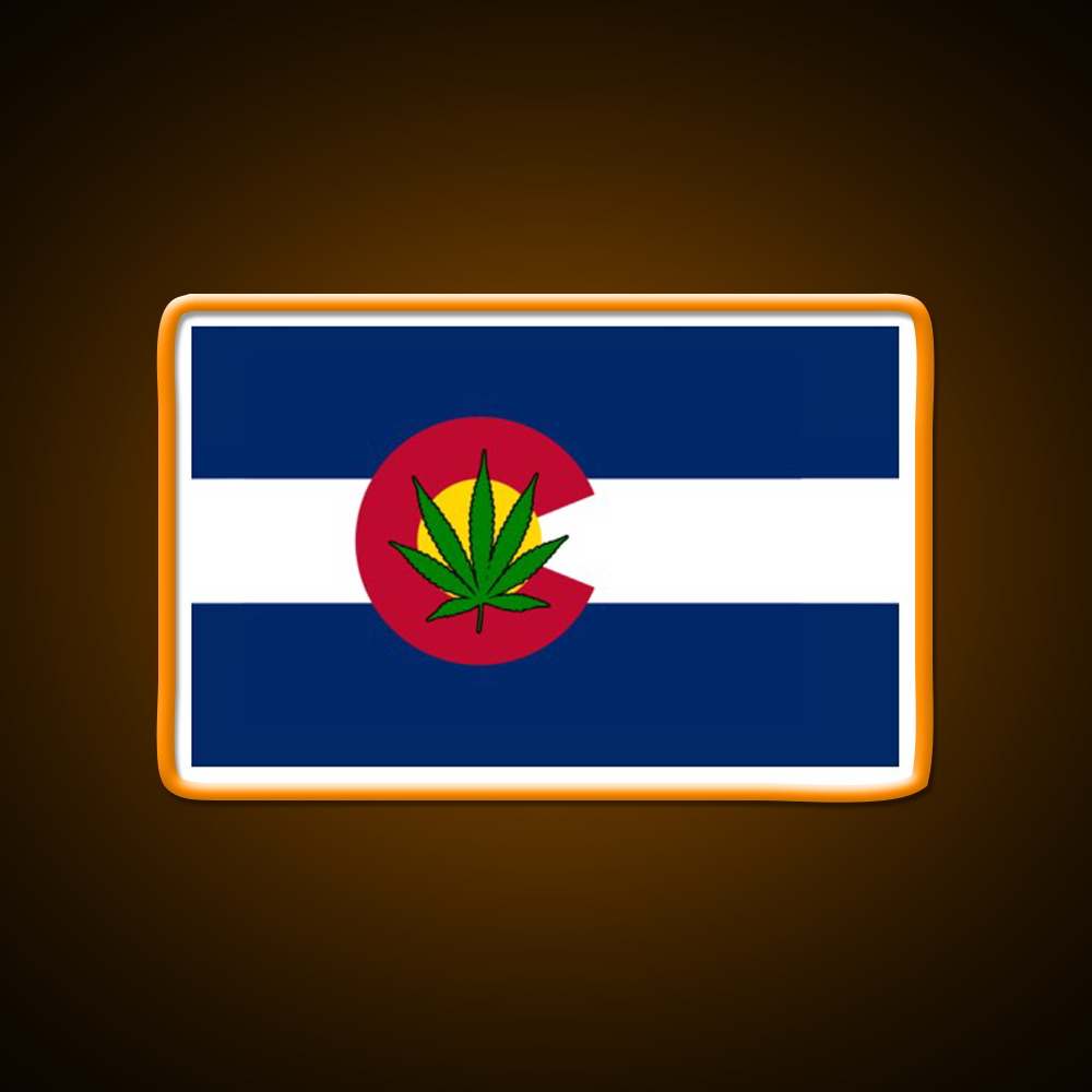 Colorado State Flag Leaf Products Hemp Inspired Green Leaf Led Neon Sign Rgb Color - LED neon sign view 6