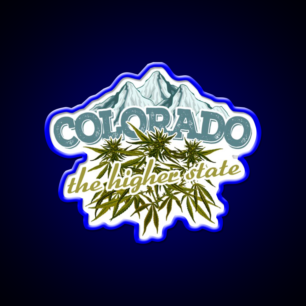Colorado The Higher State Hemp Inspired Green Leaf Led Neon Sign Rgb Color - LED neon sign view 5