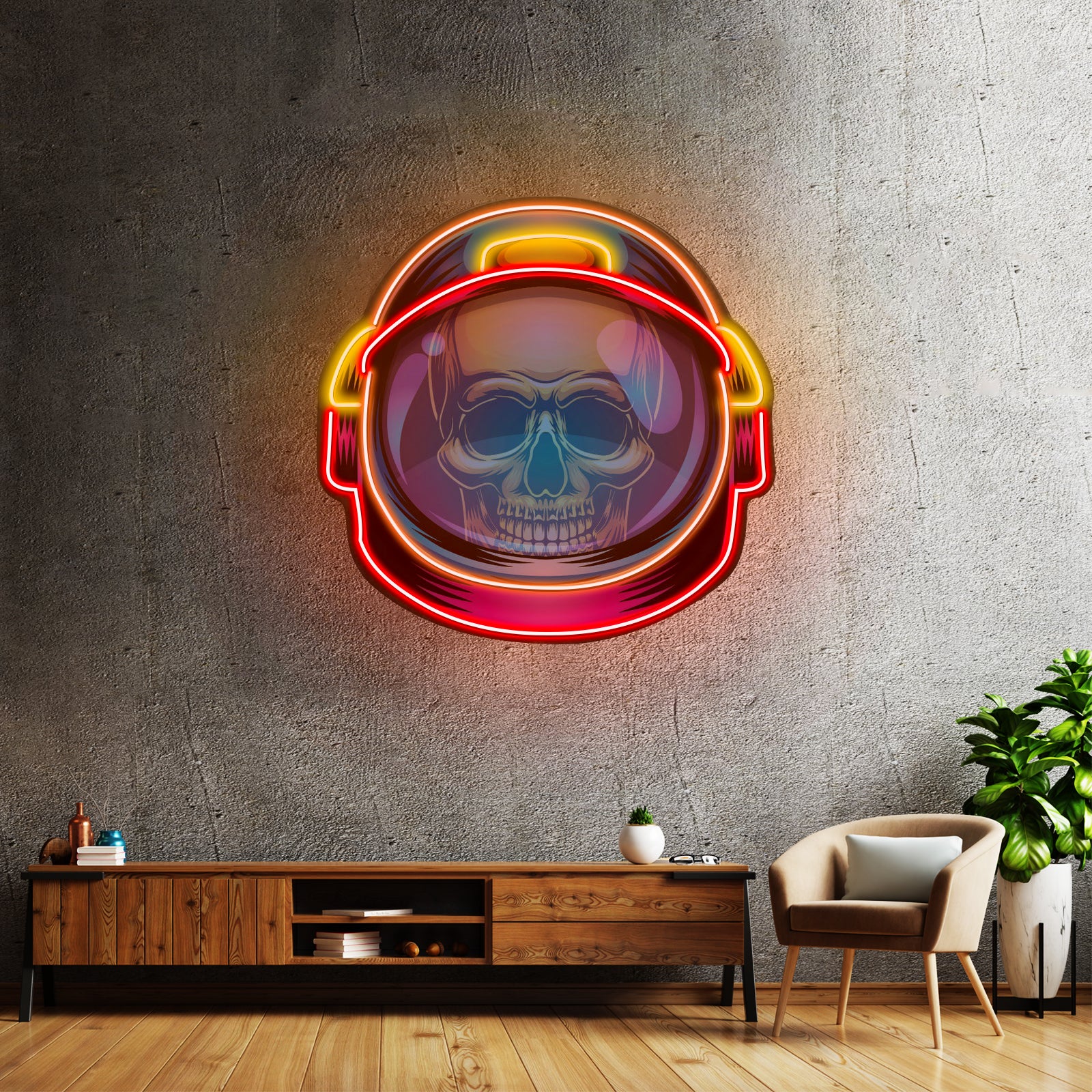 Colorful Astronaut Skull Led Neon Sign Light Custom Led Signs