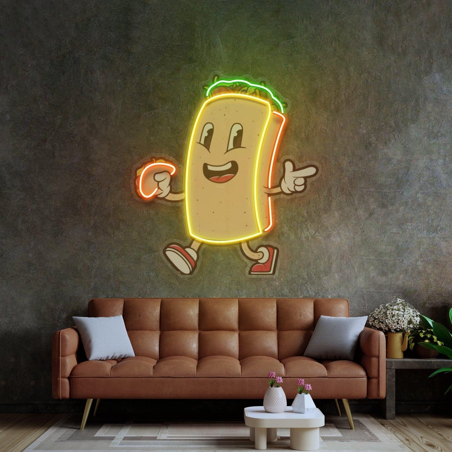 Colorful Cartoon Burrito Uv Printed Led Neon Sign For Restaurant Home Bar Decor | Shineneon