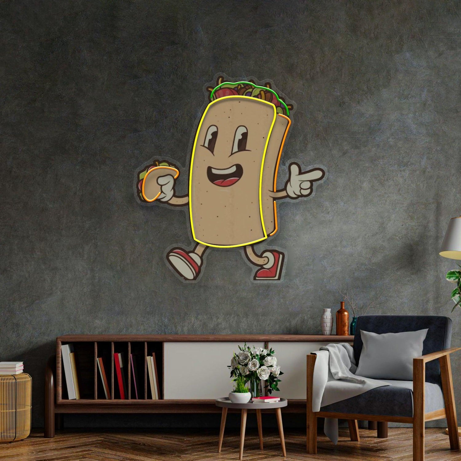 Colorful Cartoon Burrito Uv Printed Led Neon Sign For Restaurant Home Bar Decor | Shineneon