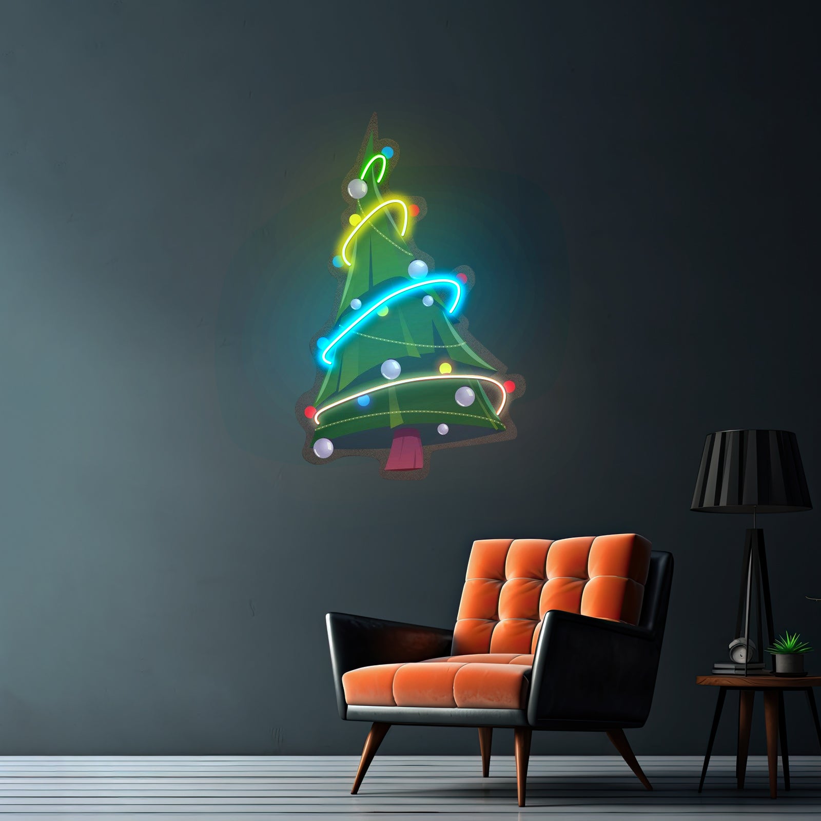 Colorful Christmas Tree Led Neon Acrylic Artwork For Sale