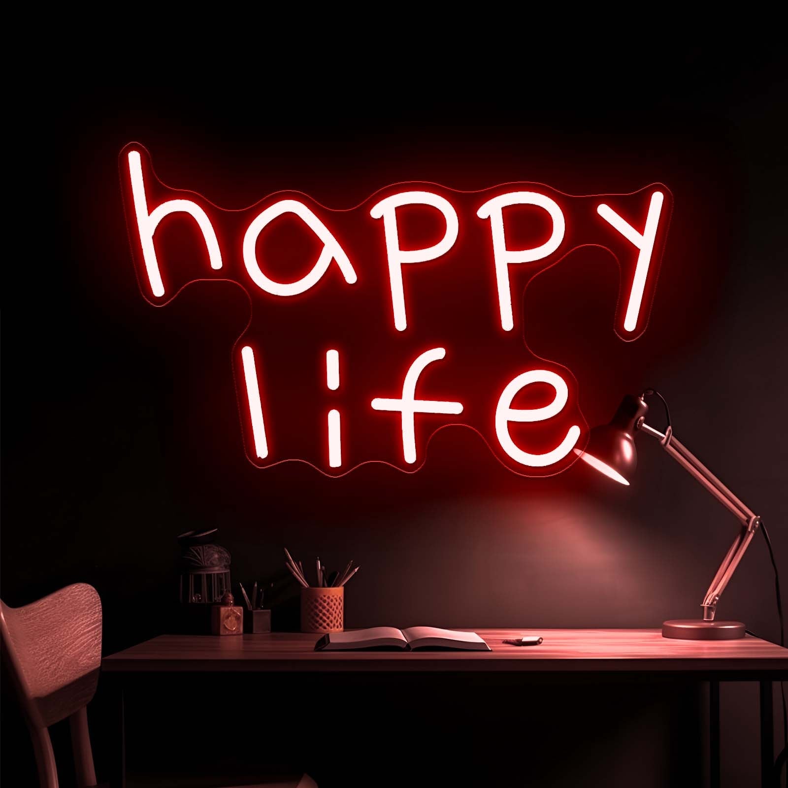 Colorful Happy Life Led Neon Signs For Wall Decor - Shineneon