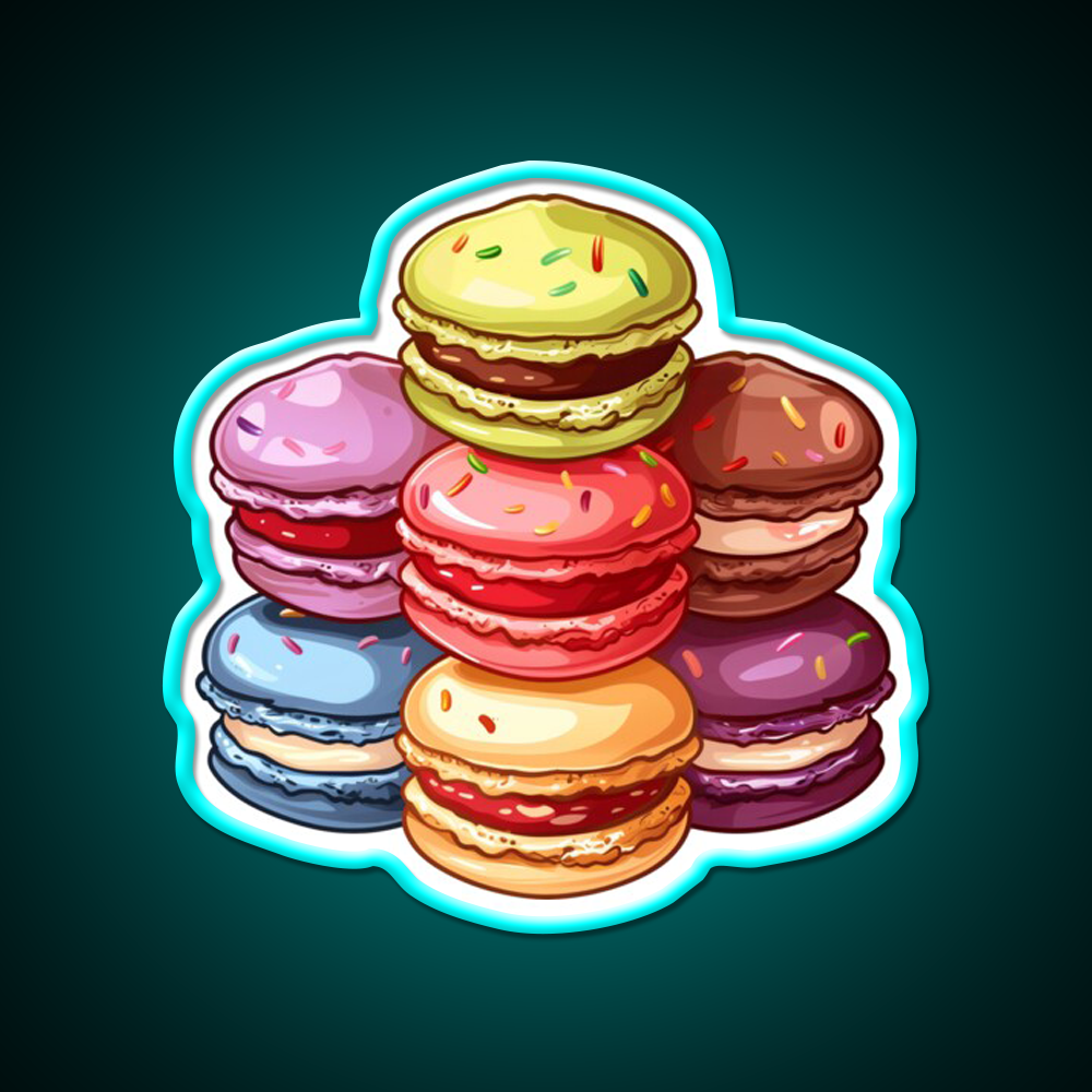 Colorful Macaroons Fast Food Led Neon Sign For Burger Place Rgb Color