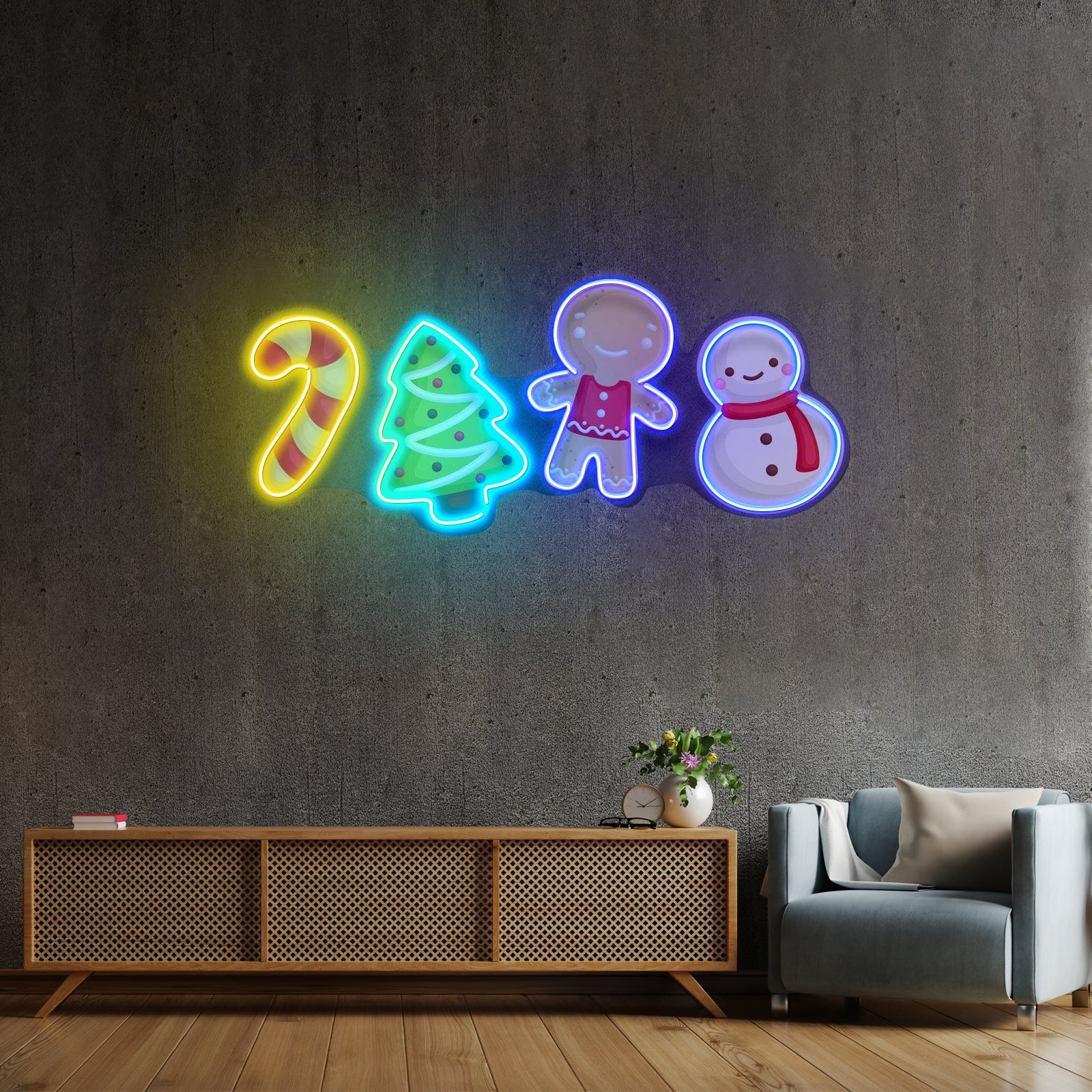 Colorful Toppers Christmas Neon Sign Acrylic Artwork For Sale - Shineneon
