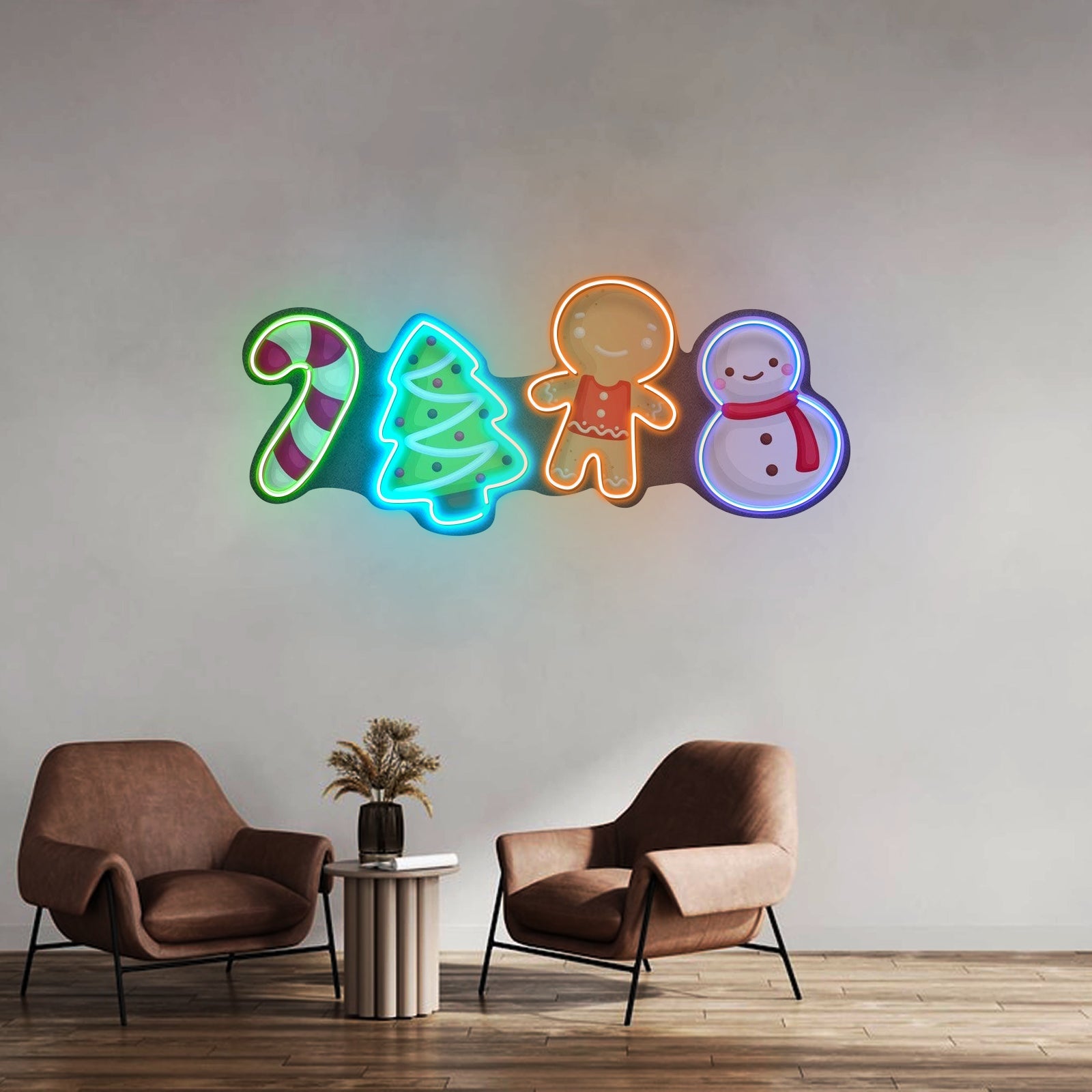 Colorful Toppers Christmas Neon Sign Acrylic Artwork For Sale - Shineneon