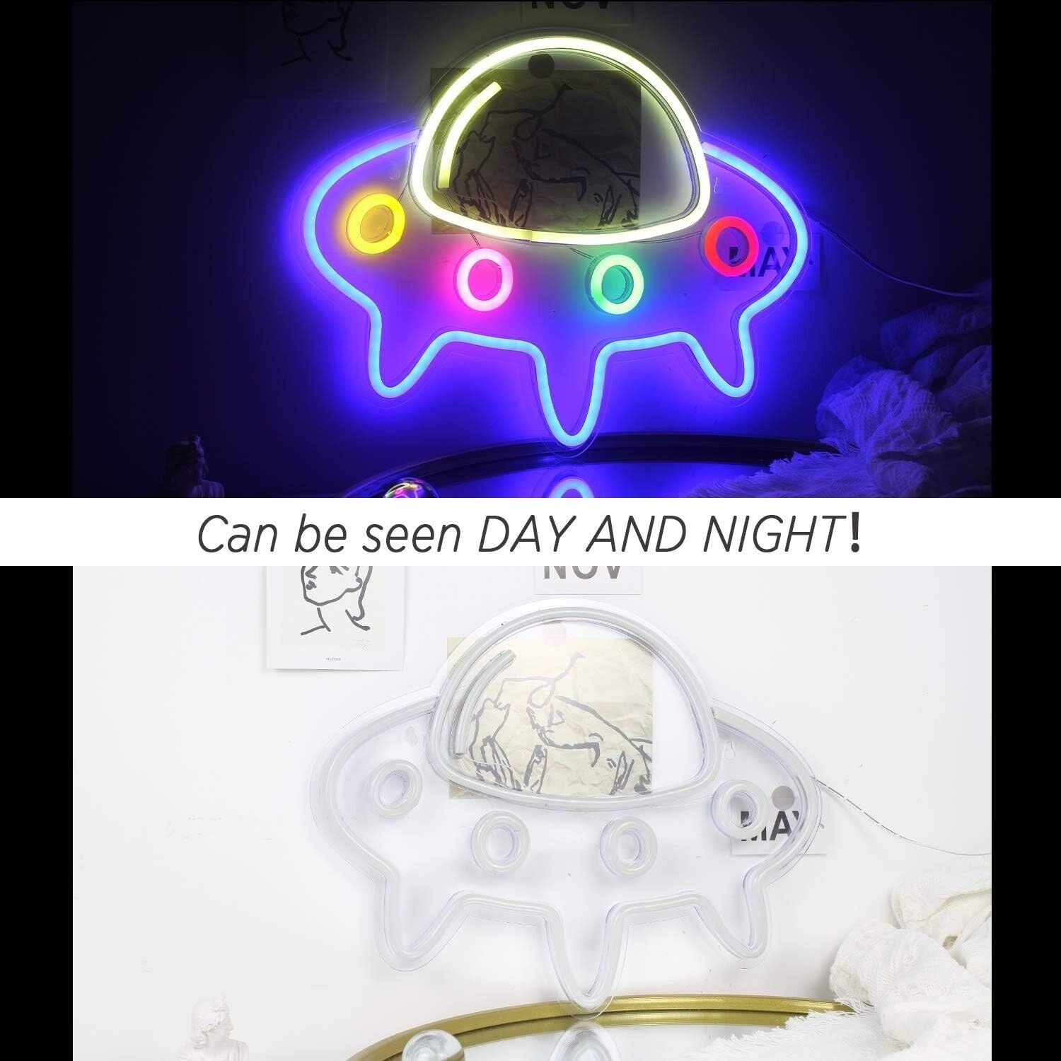Colorful Ufo Led Neon Sign For Home Decor Offices Stores Bars - Shineneon