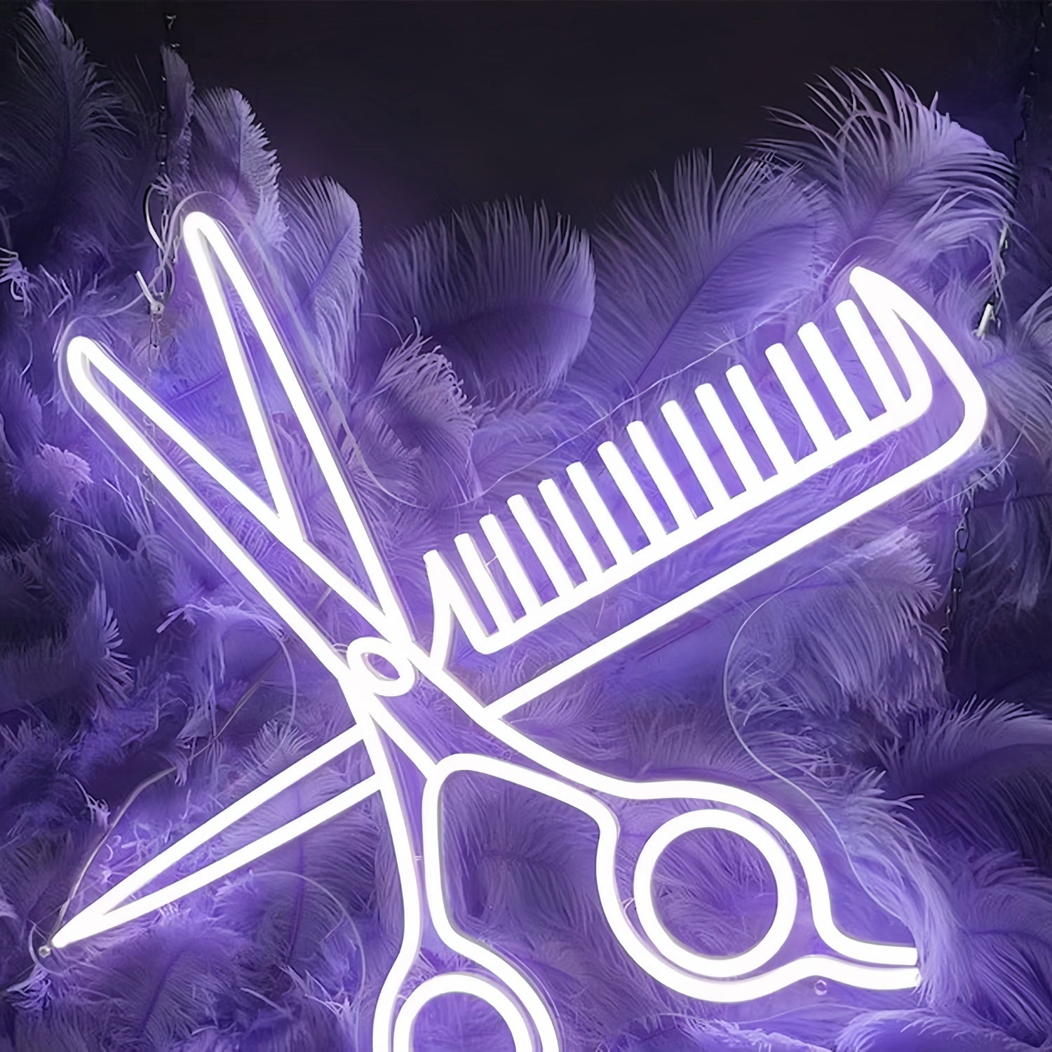 Comb And Scissors Add A Touch Of Neon Style To Your Space | Shineneon