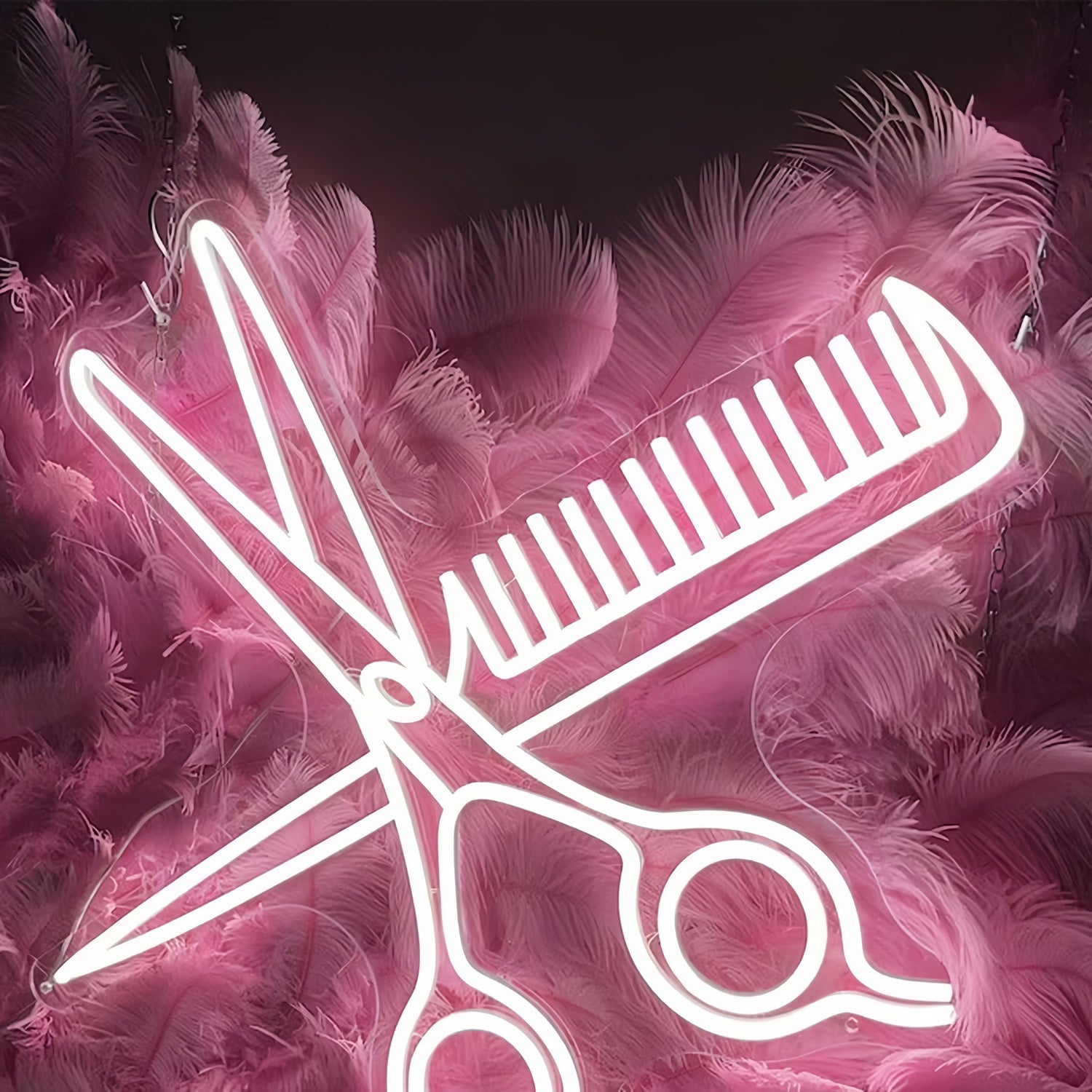 Comb And Scissors Add A Touch Of Neon Style To Your Space | Shineneon
