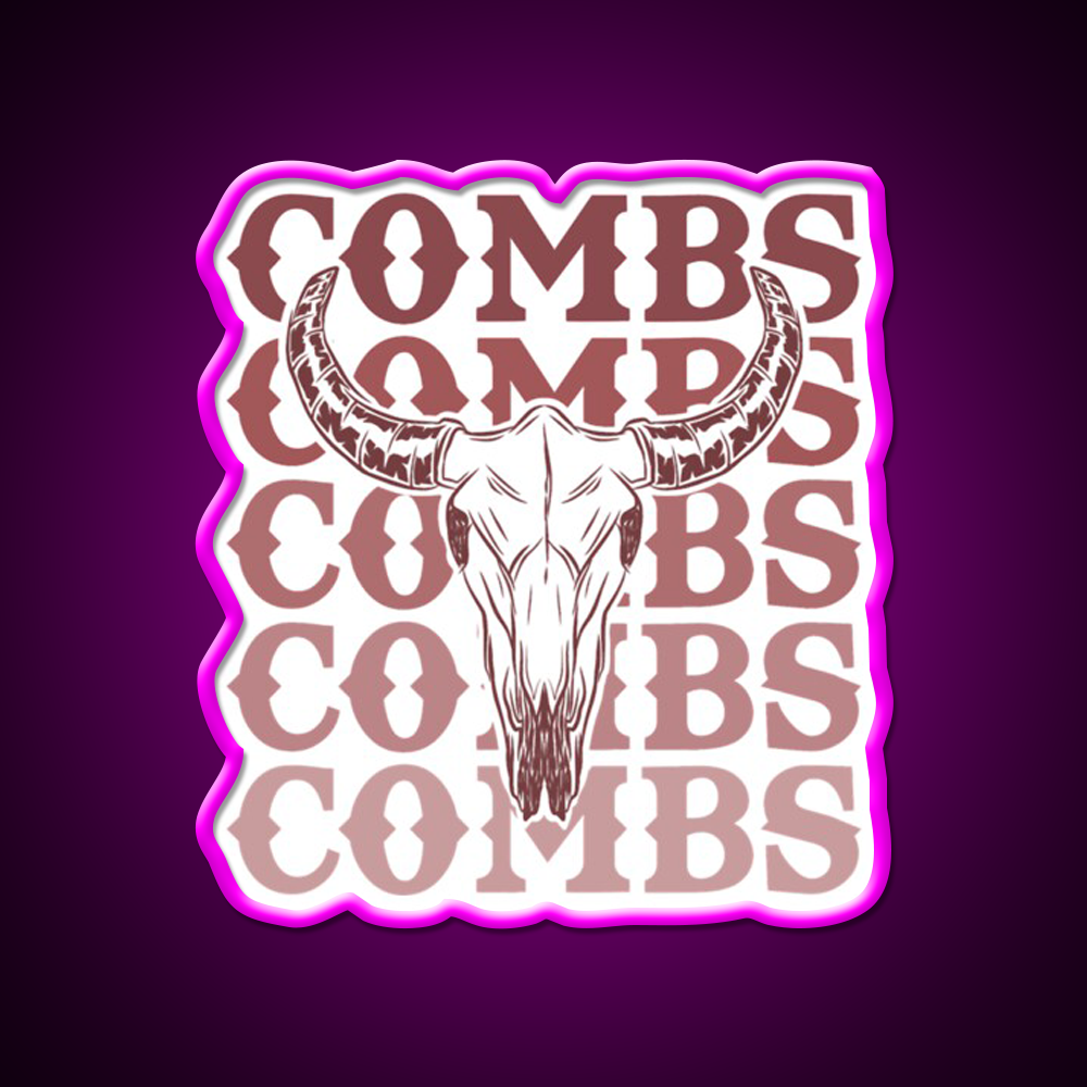 Combs Crazy Bullhead Beer Bar Decor Led Neon Sign Rgb Color - Neon sign mounted on wall in room