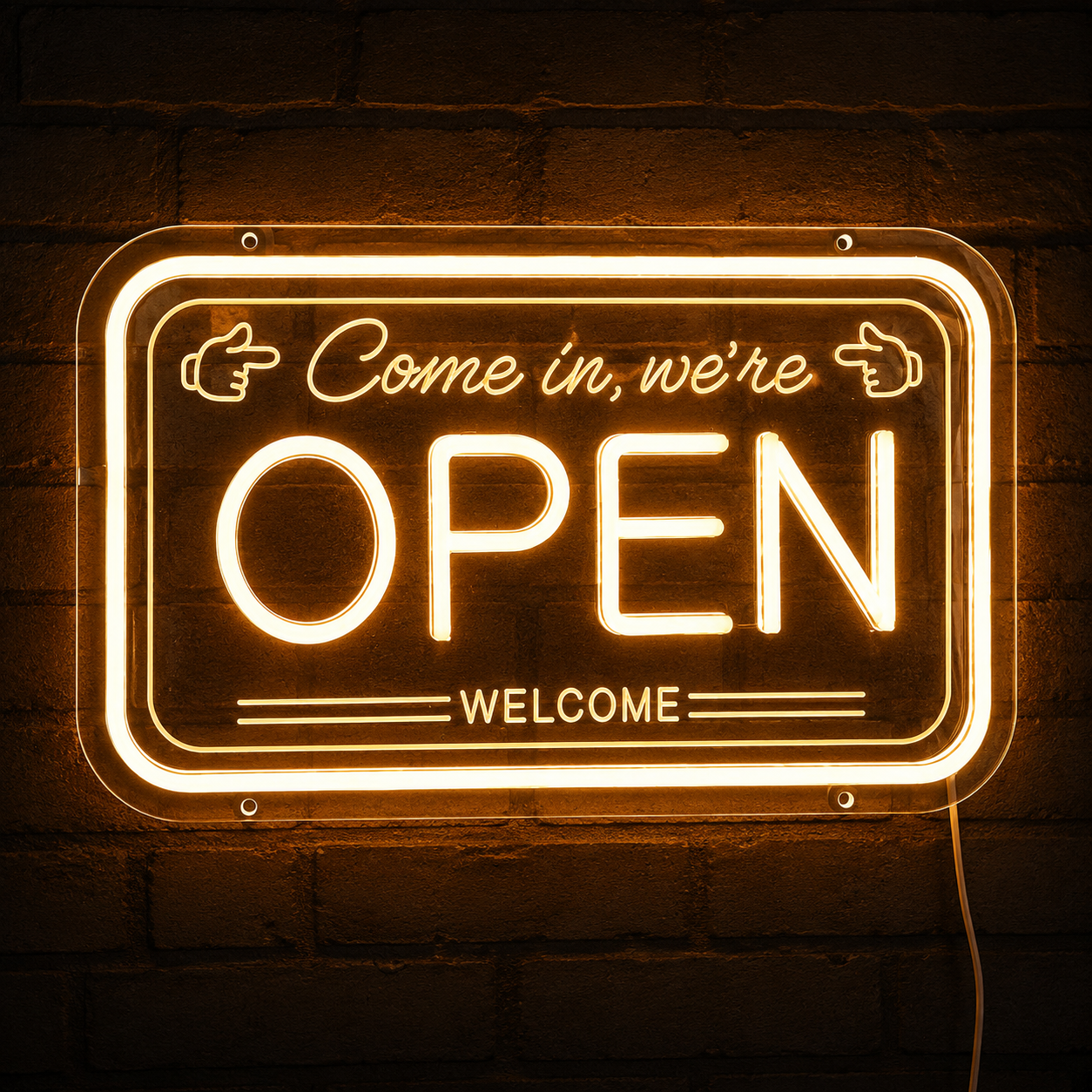 Come In We're Open LED Neon Sign Home Wall Art - 01 Original Product Image