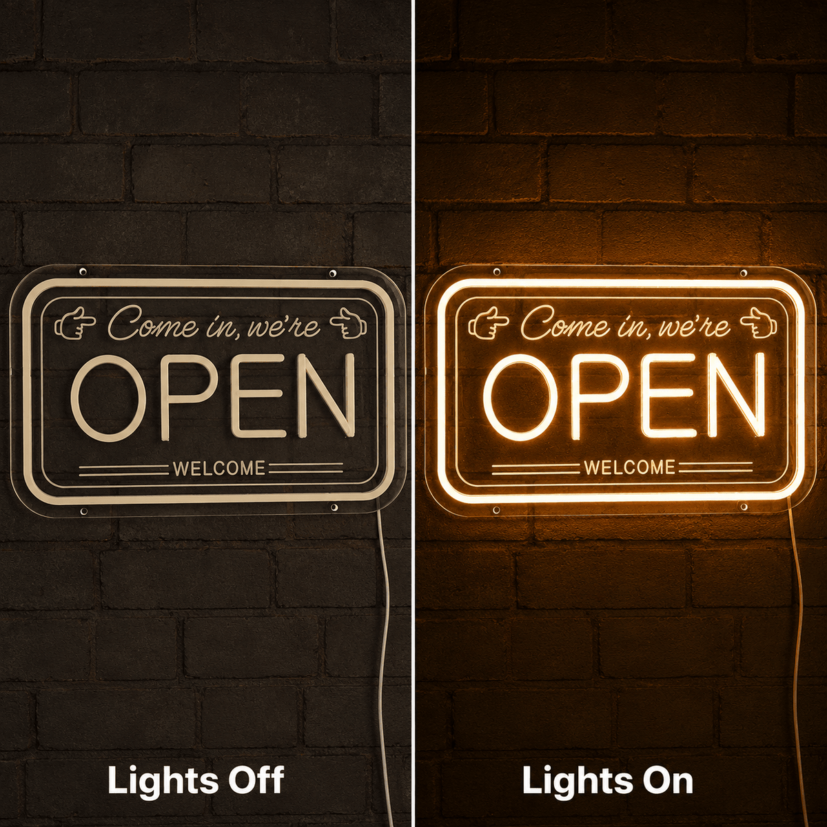 Come In We're Open LED Neon Sign Home Wall Art - Shineneon
