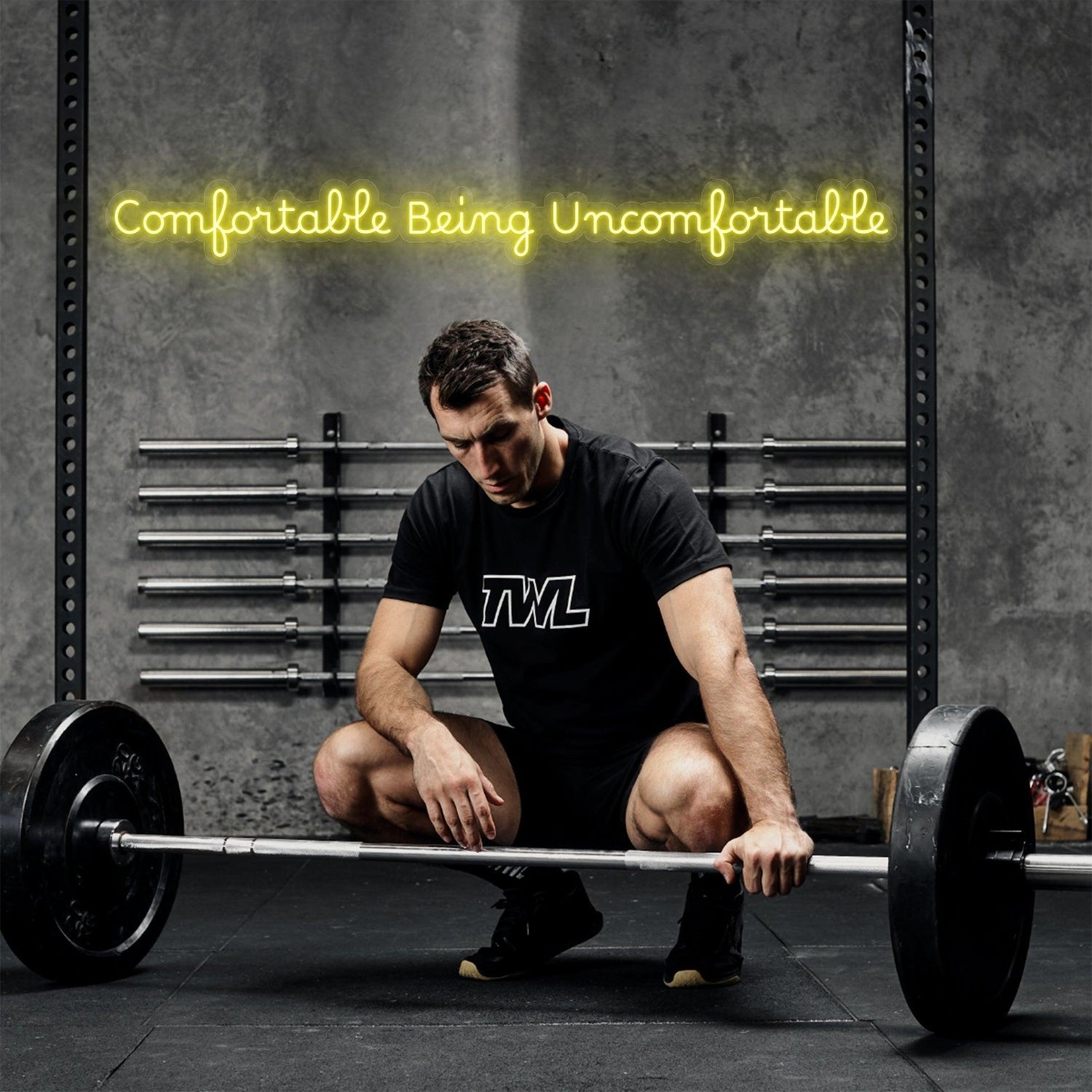 Comfortable Being Uncomfortable Green Led Neon Sign Gym Wall Decor | Shineneon