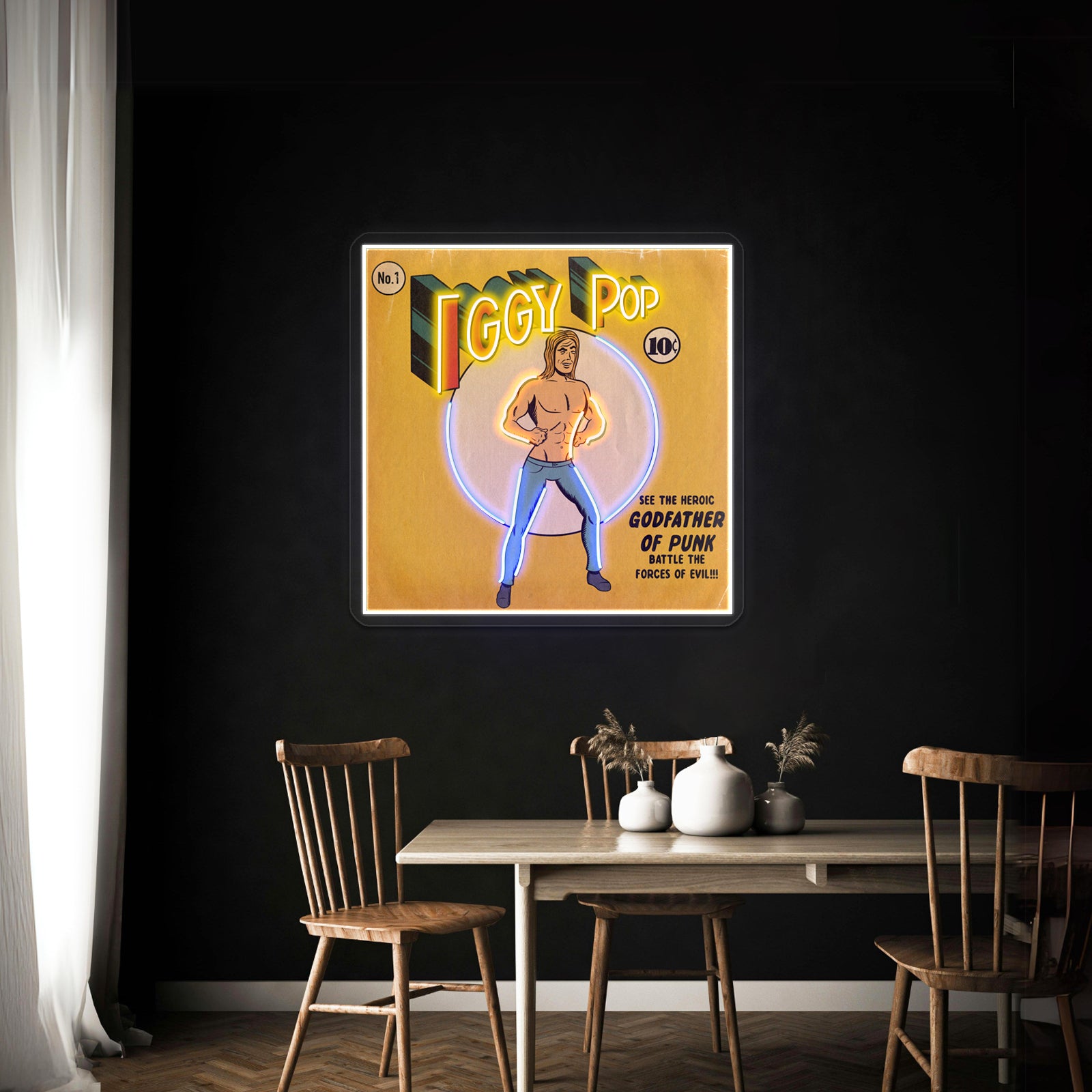 Comic Pop Artwork Business Led Sign