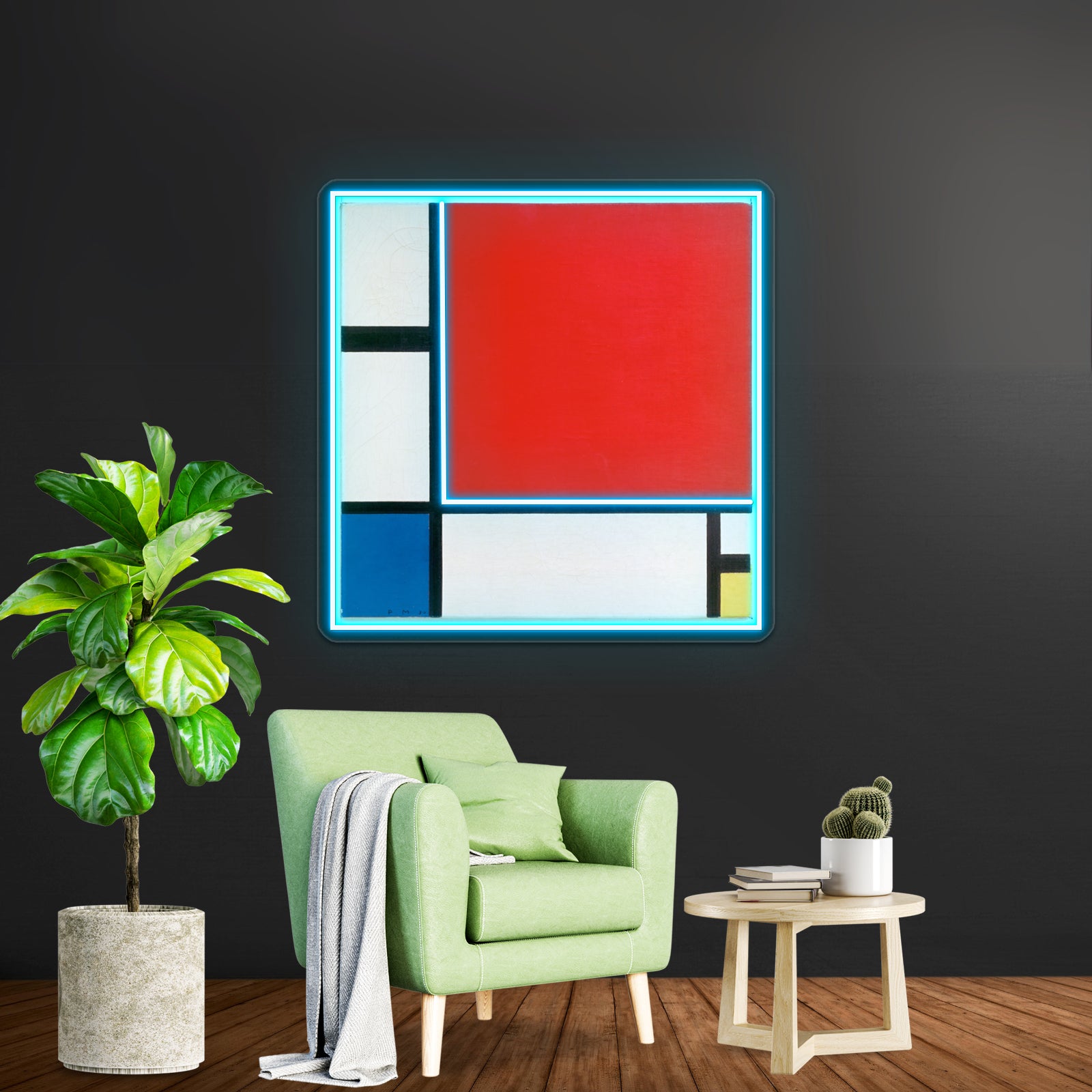 Composition Ii In Red Blue And Yellow By Piet Mondrian 1930 Wall Artwork Neon Signs | Shineneon
