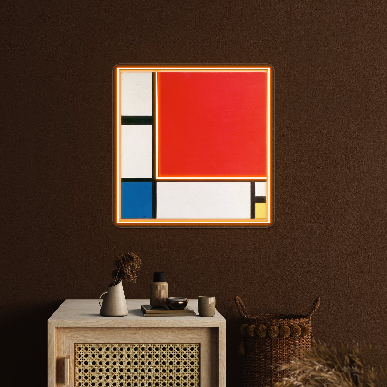 Composition Ii In Red Blue And Yellow By Piet Mondrian 1930 Wall Artwork Neon Signs | Shineneon