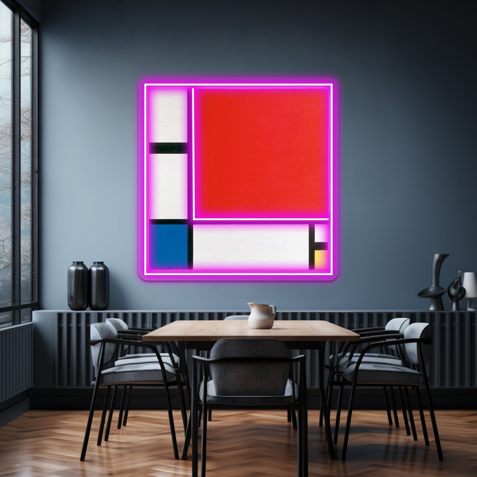 Composition Ii In Red Blue And Yellow By Piet Mondrian 1930 Wall Artwork Neon Signs | Shineneon