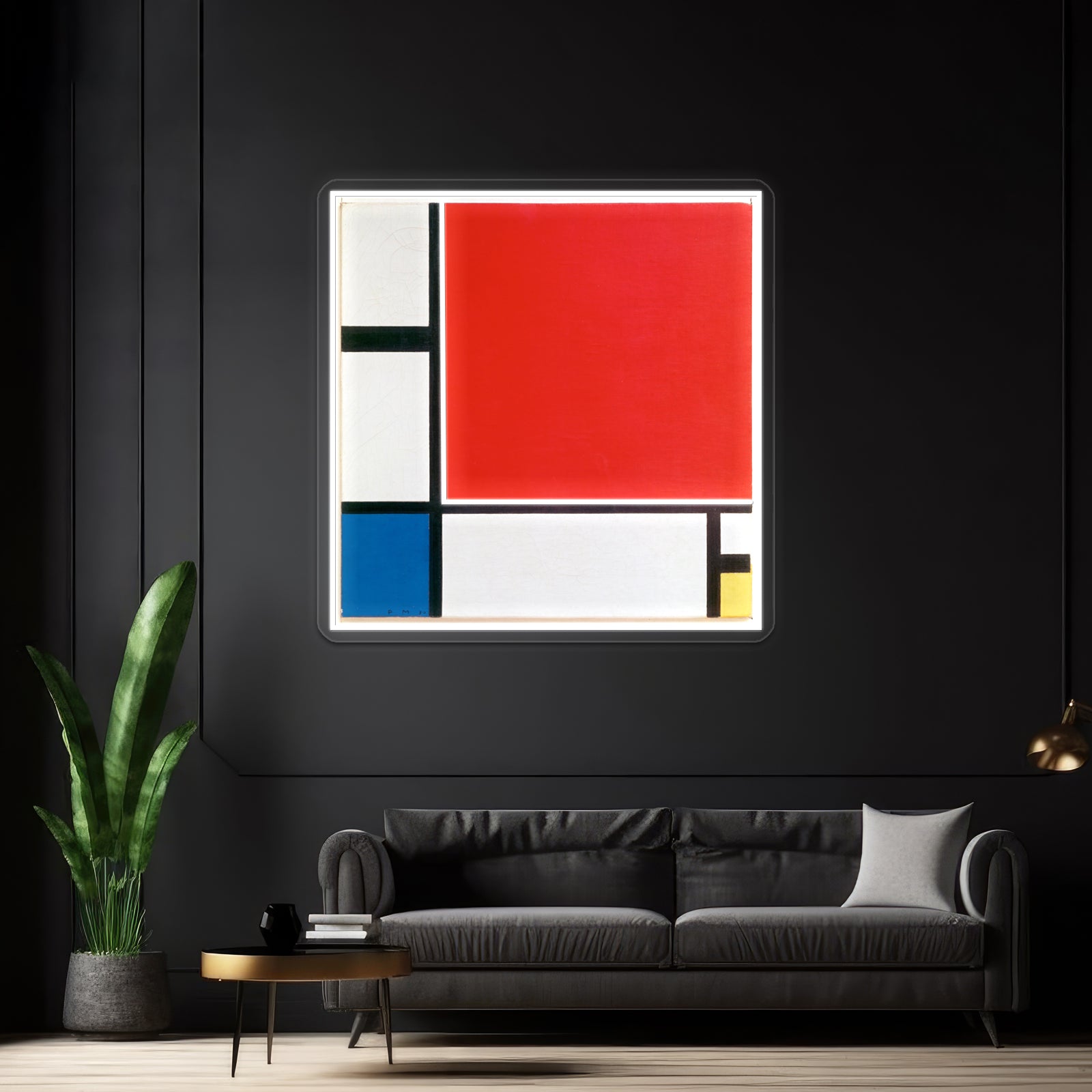 Composition Ii In Red Blue And Yellow By Piet Mondrian 1930 Wall Artwork Neon Signs | Shineneon