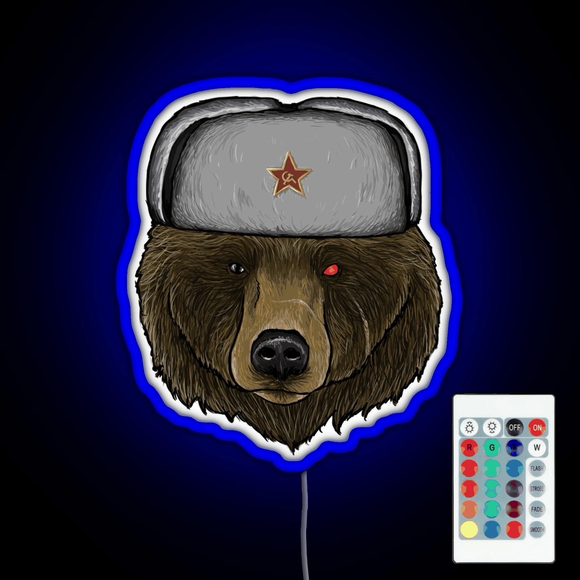 Comrade Bear Rgb Led Neon Sign Pop Wall Art