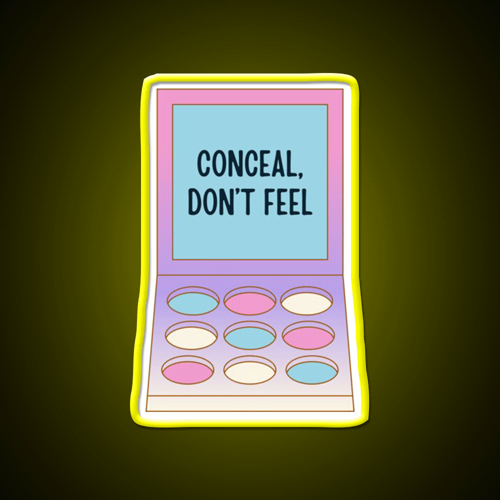 Conceal Dont Feel Nail Salon Led Neon Sign For Tech Room Rgb Color - Custom LED neon sign front view