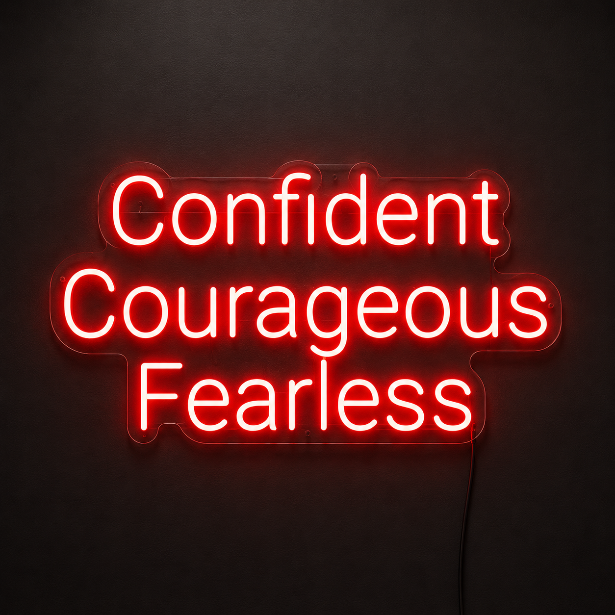 Confident Courageous Fearless LED Neon Sign - 02 High-Converting Product Image