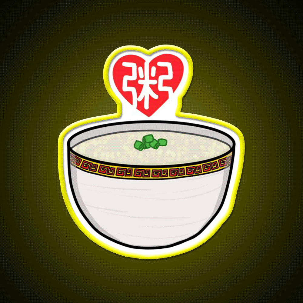 Congee Love Led Neon Sign Chinese Food Rgb Color